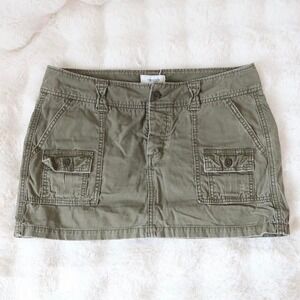 y2k american eagle low rise cargo mini skirt olive size 10